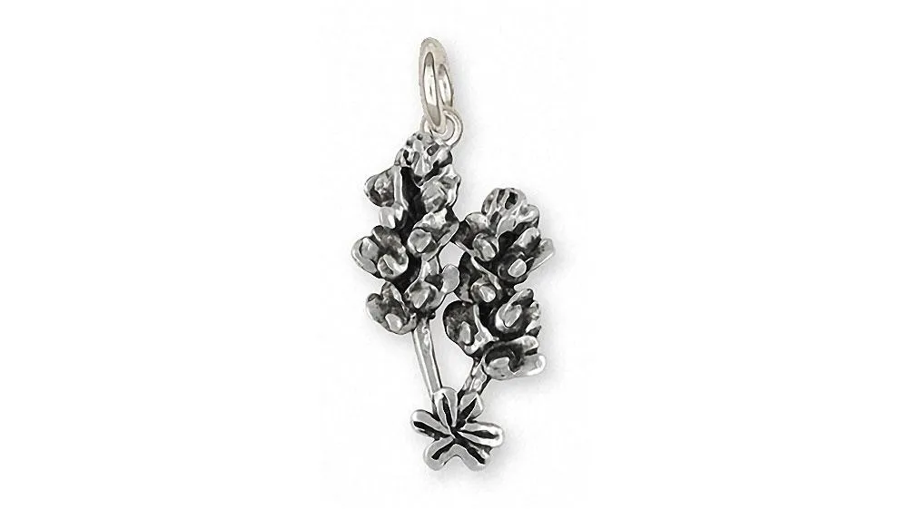 Bluebonnet Charm Jewelry Sterling Silver Handmade Texas Wildflower Charm FL4-C