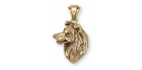 Border Collie Charm Jewelry 14k Gold Handmade Dog Charm BDC6-PG