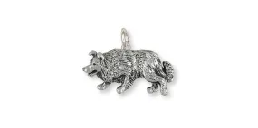 Border Collie Charm Jewelry Sterling Silver Handmade Dog Charm BDC5-C