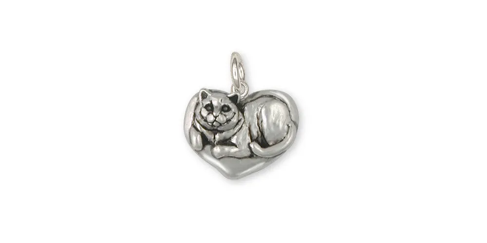 British Shorthair Charm Jewelry Sterling Silver Handmade Cat Charm BRS2-C