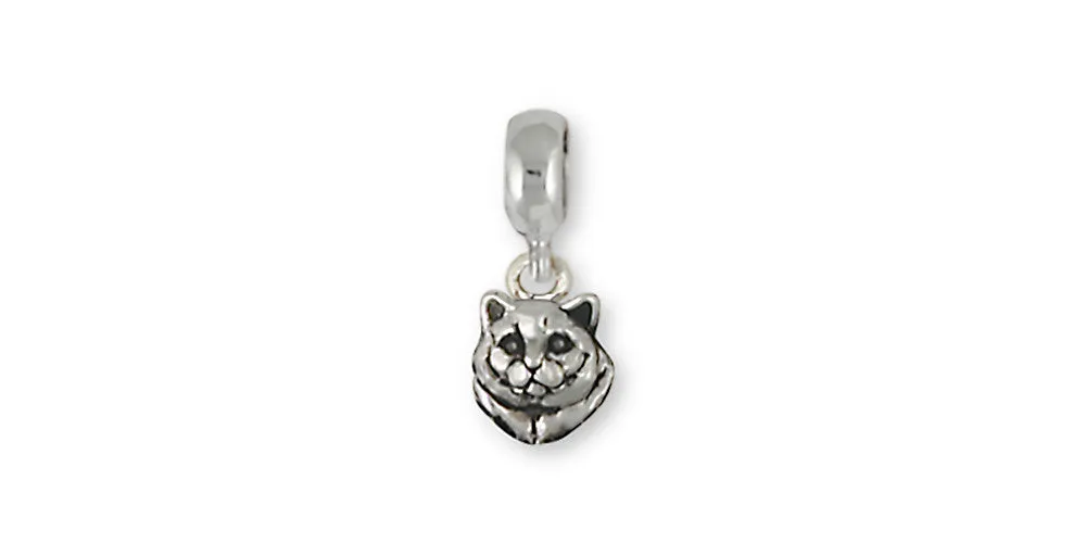 British Shorthair Charm Slide Jewelry Sterling Silver Handmade Cat Charm Slide BRS8-PNS