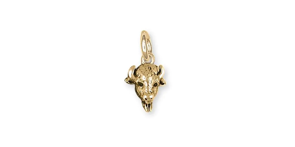 Buffalo Charm Jewelry 14k Gold Handmade Bison Charm BUF6-CG