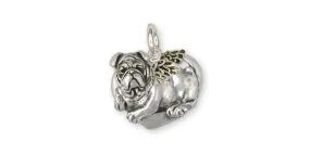 Bulldog Angel Charm Jewelry Sterling Silver Handmade Dog Charm BD21-AC