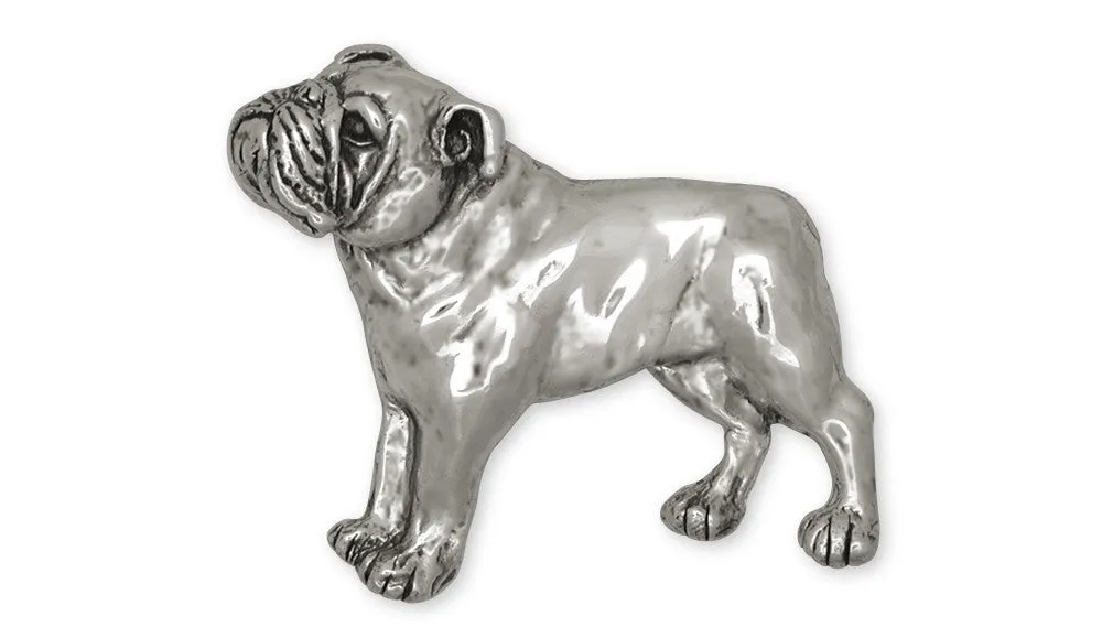 Bulldog Brooch Pin Jewelry Sterling Silver Handmade Dog Brooch Pin BD9-BP