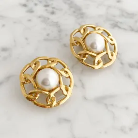 BUTLER gold chain clip earrings