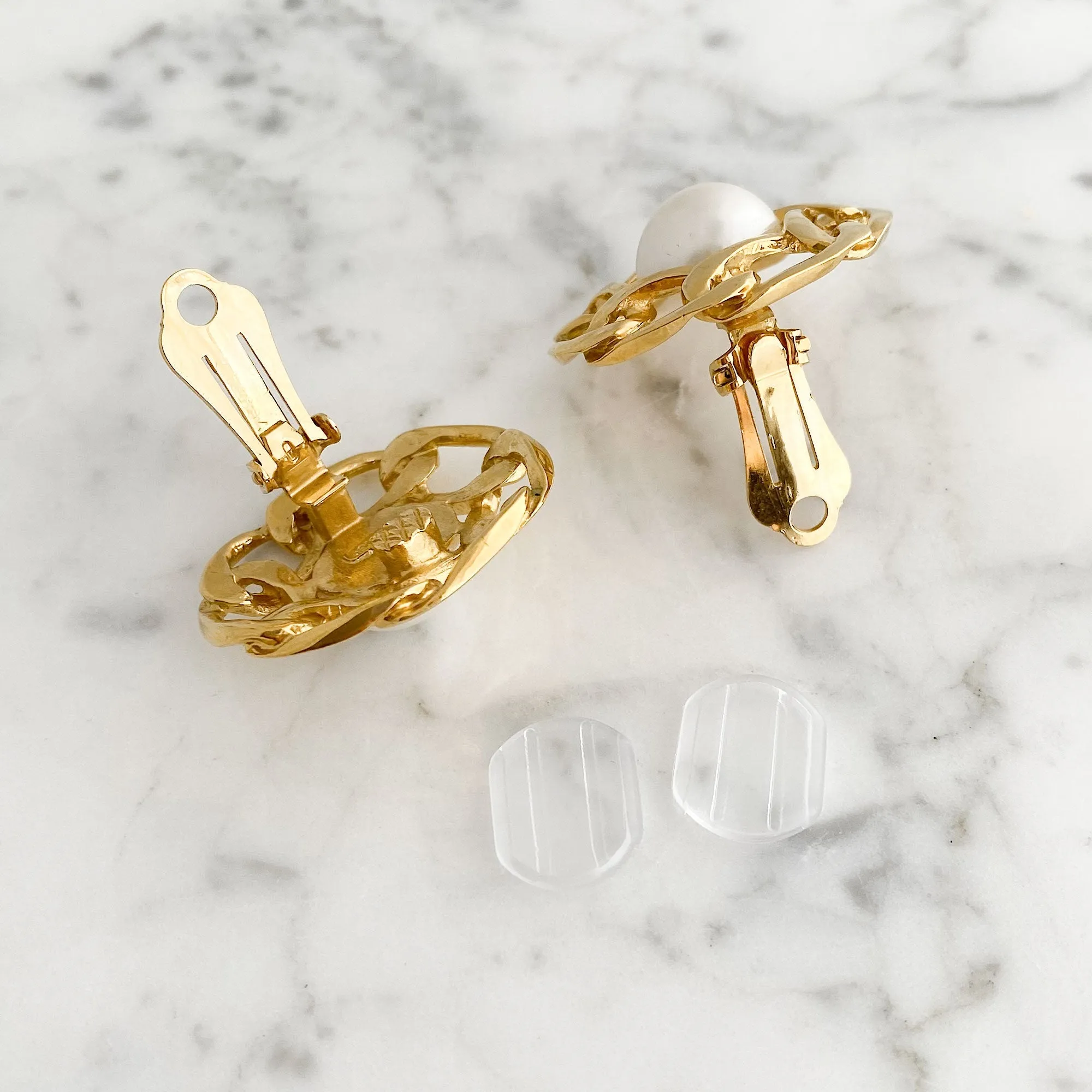 BUTLER gold chain clip earrings