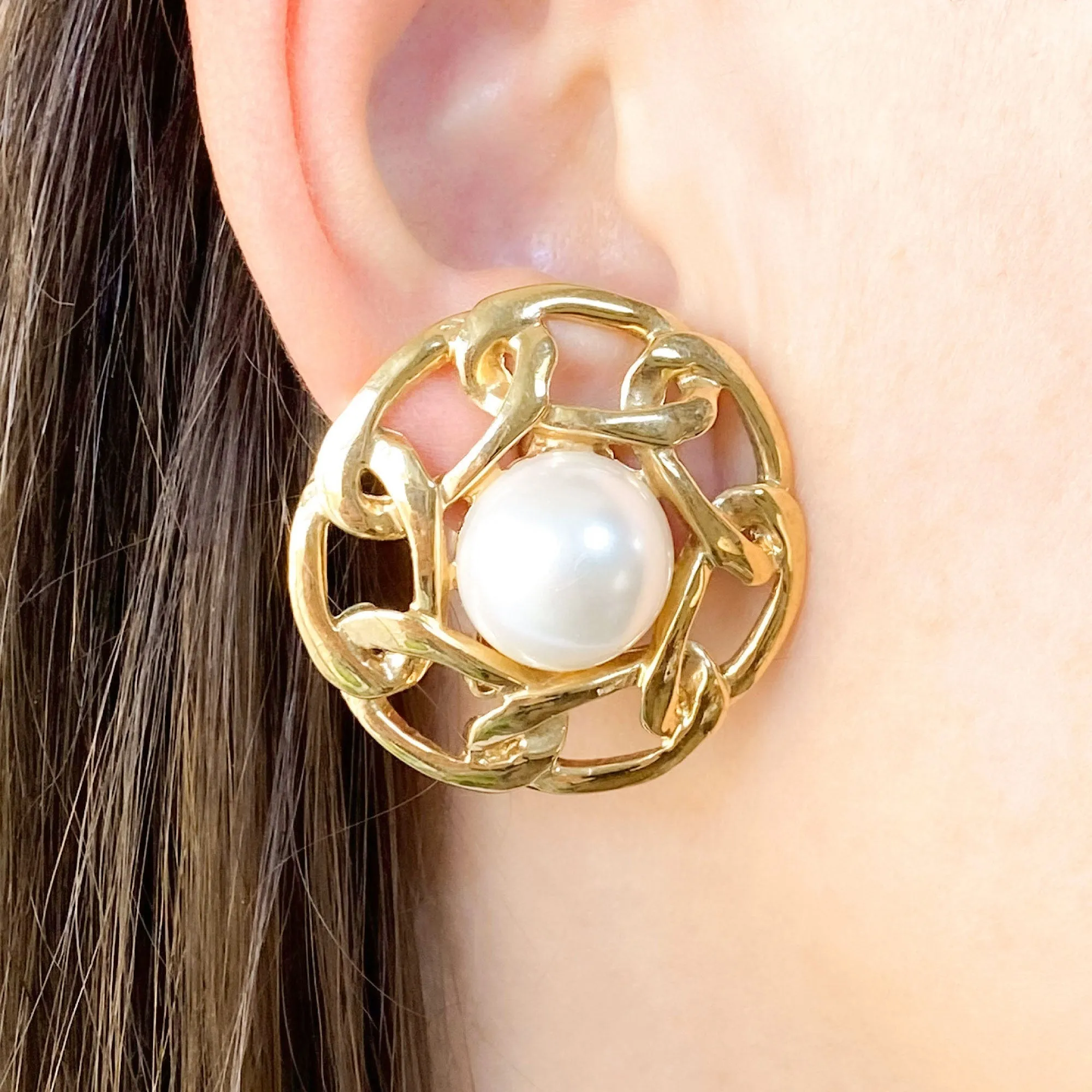 BUTLER gold chain clip earrings