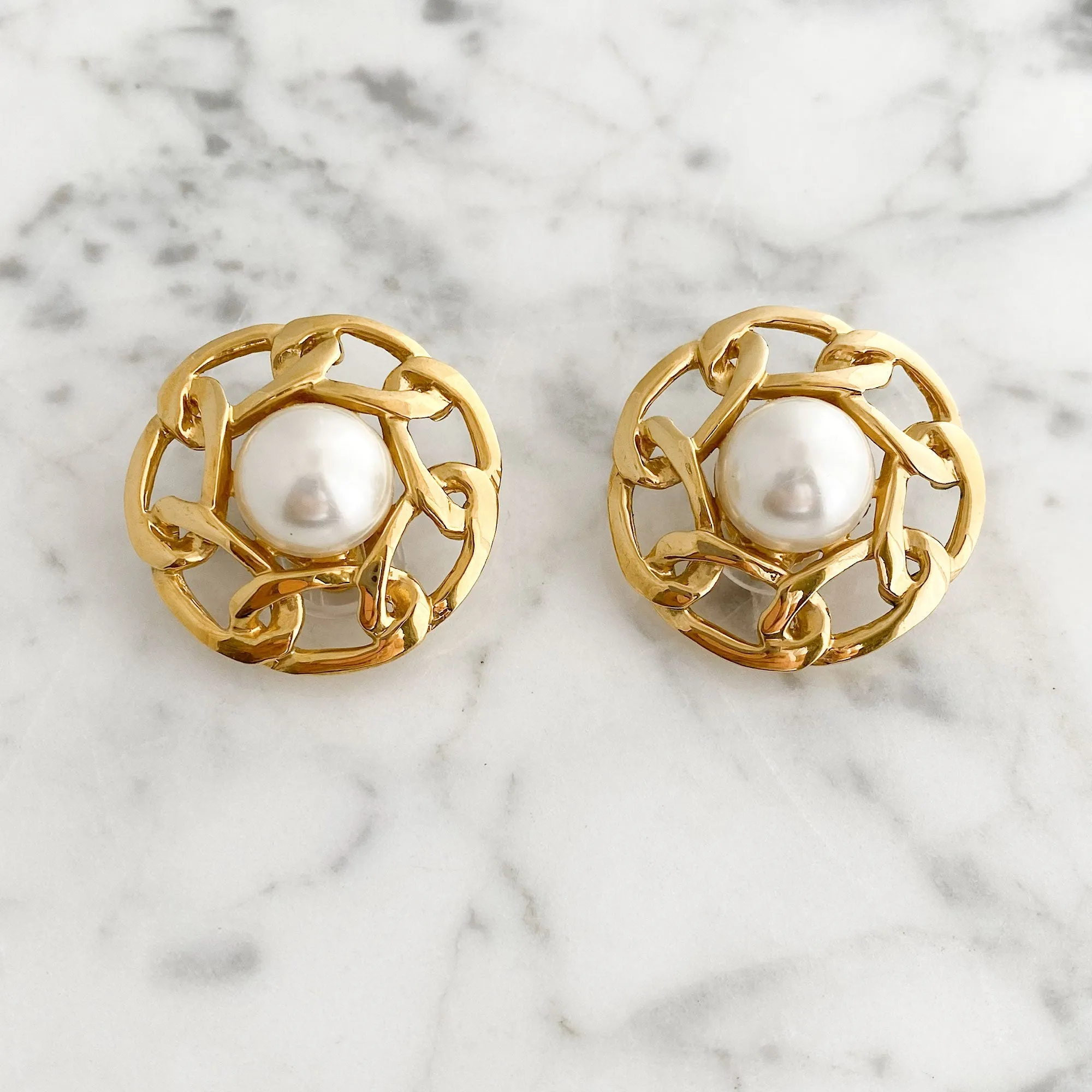 BUTLER gold chain clip earrings