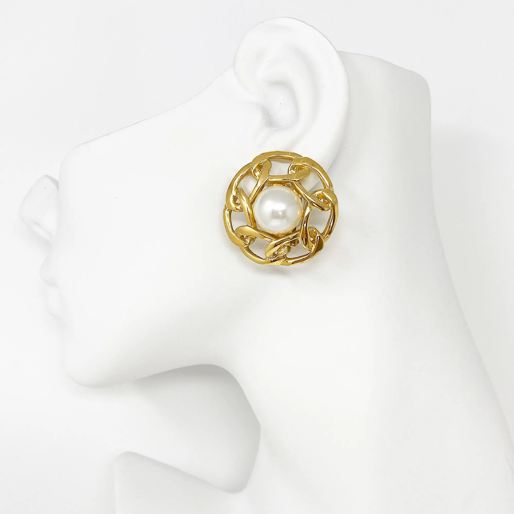 BUTLER gold chain clip earrings