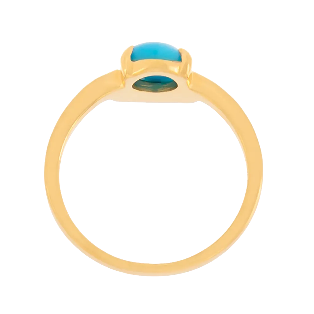 Cabochon Turquoise Half Moon Ring