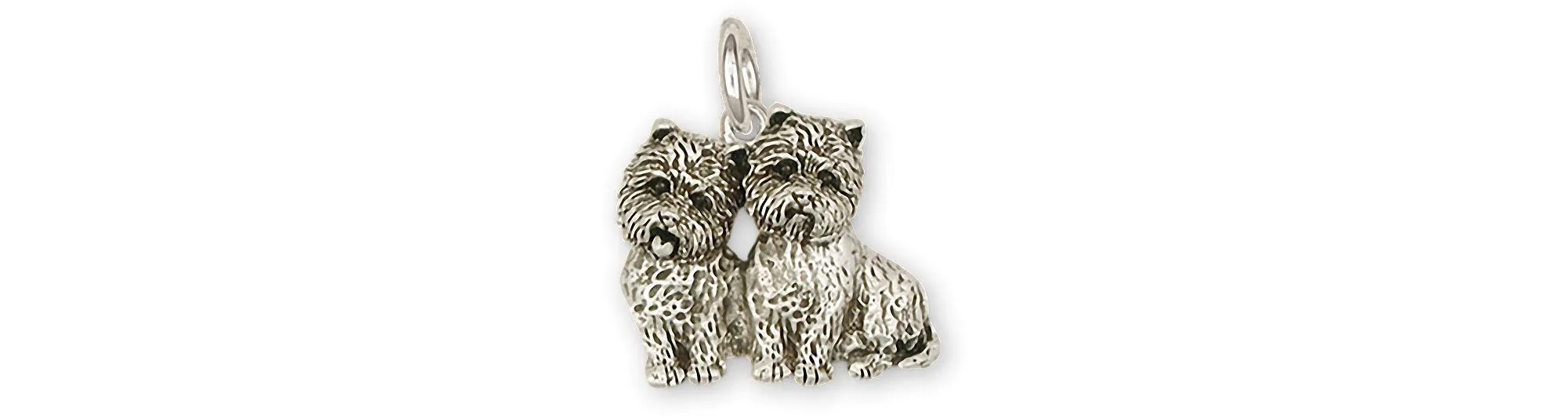 Cairn Jewelry Sterling Silver Handmade Cairn Terrier Charm  CNWT61X-C