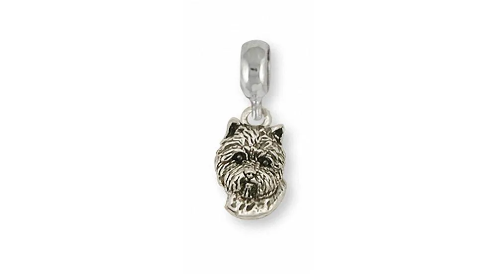 Cairn Terrier Charm Slide Jewelry Sterling Silver Handmade Dog Charm Slide CNWT12-PNS