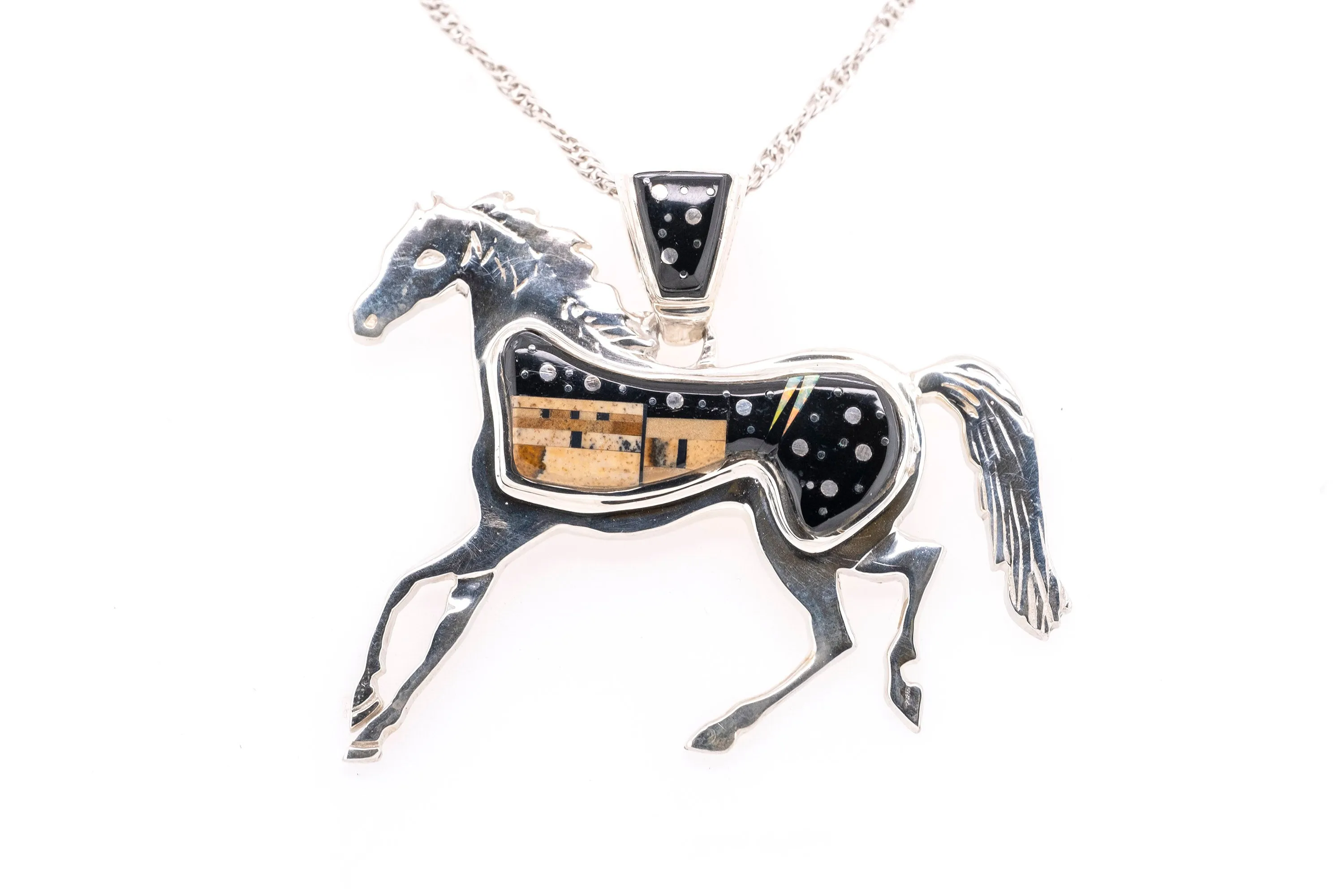 Calvin Begay Running Horse Pendant