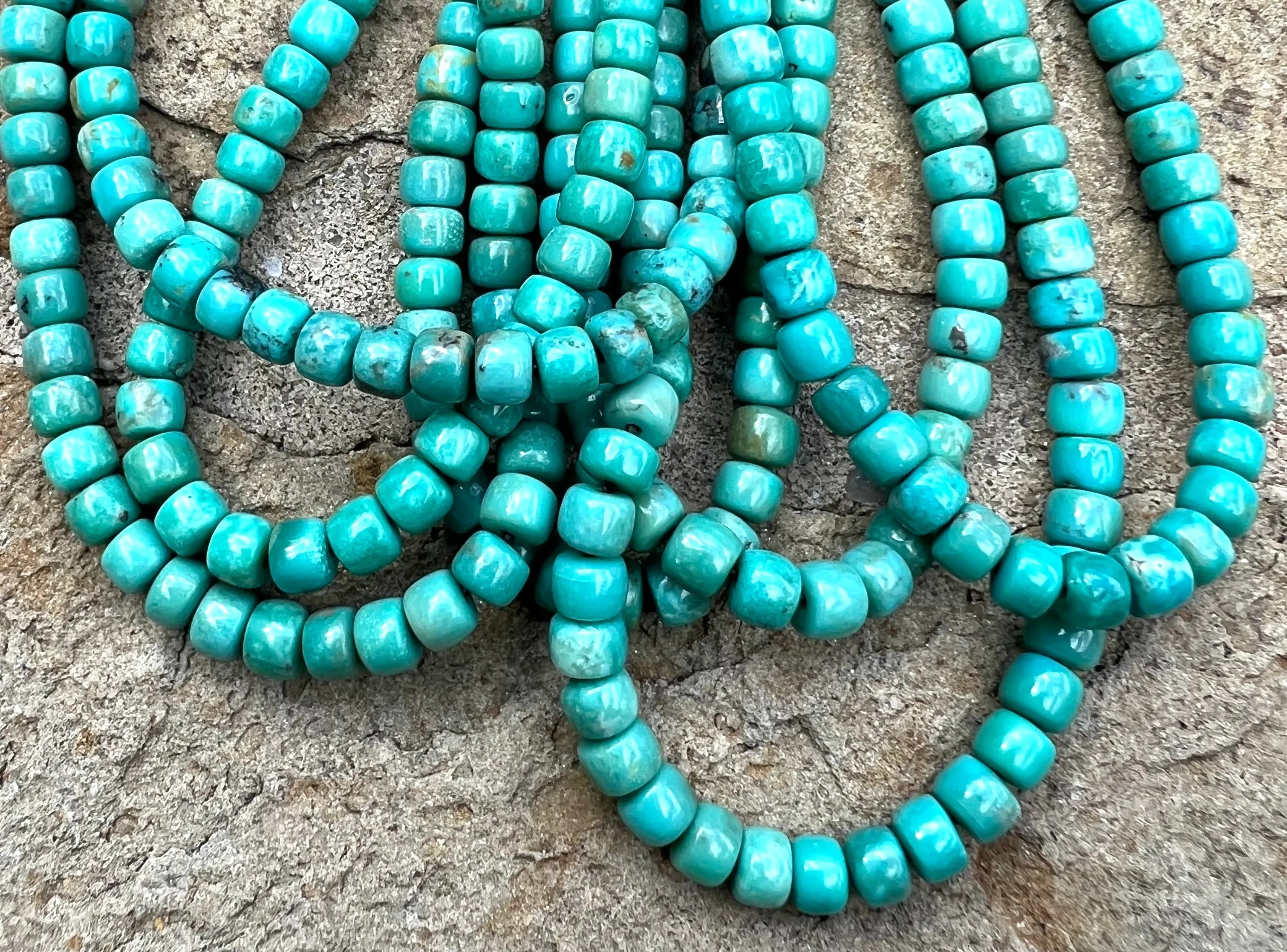 Campitos (Mex) Turquoise 5x4mm Pueblos Beads (9 inch Strands)