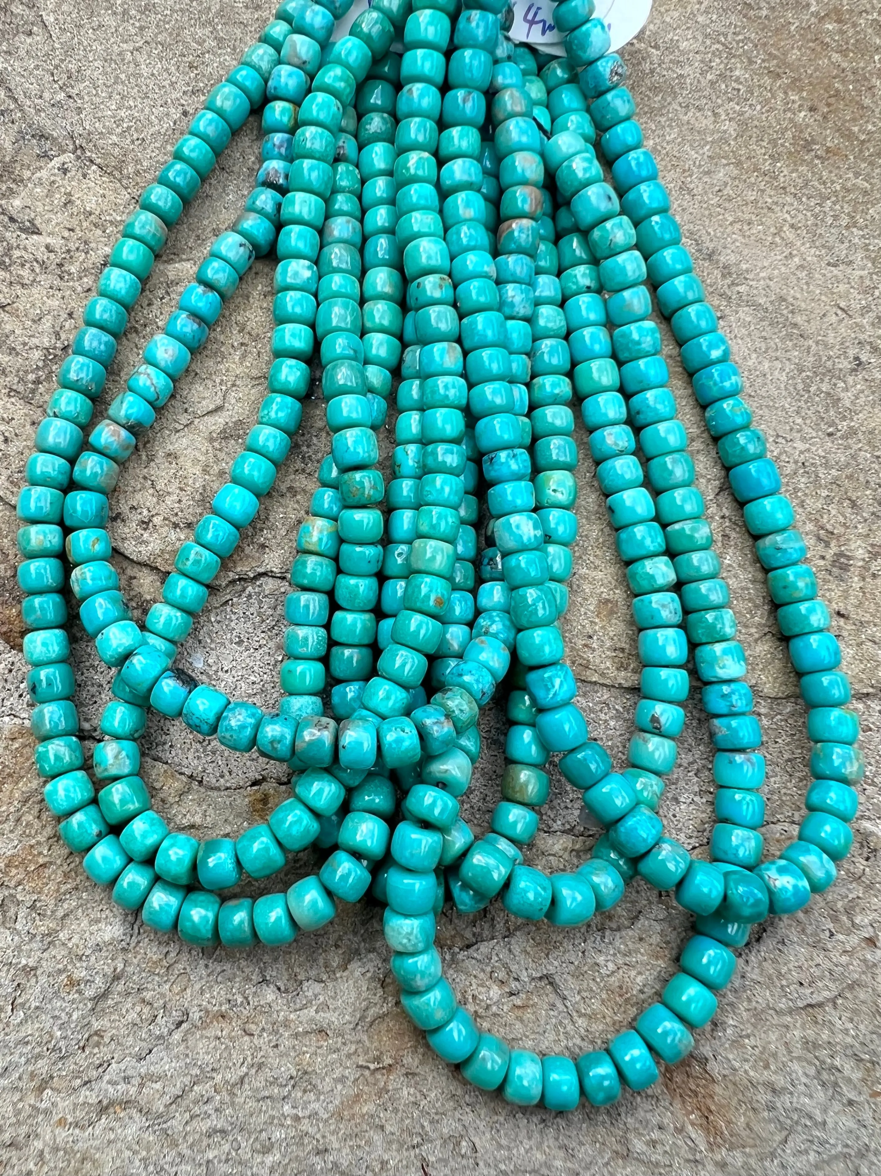 Campitos (Mex) Turquoise 5x4mm Pueblos Beads (9 inch Strands)