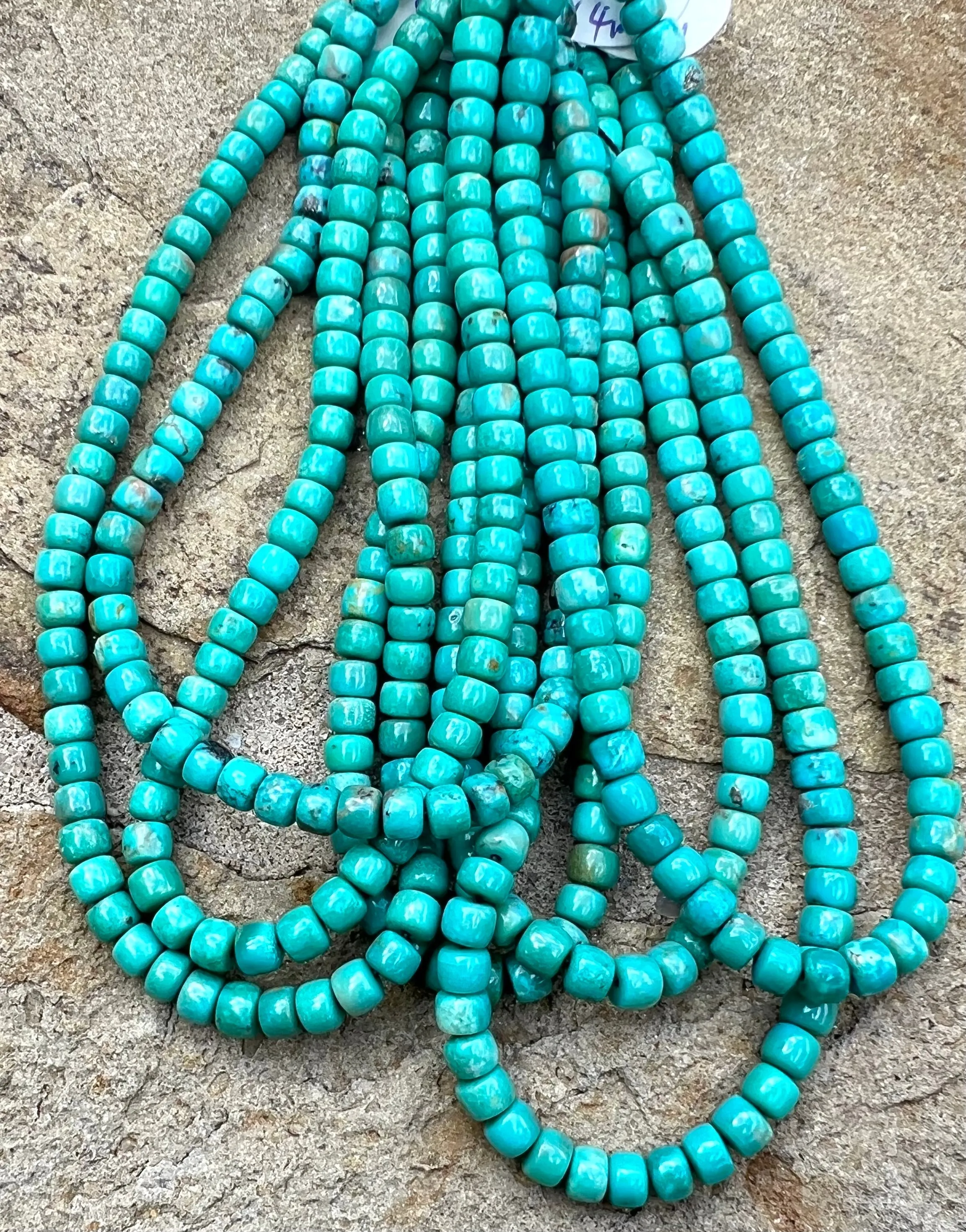 Campitos (Mex) Turquoise 5x4mm Pueblos Beads (9 inch Strands)