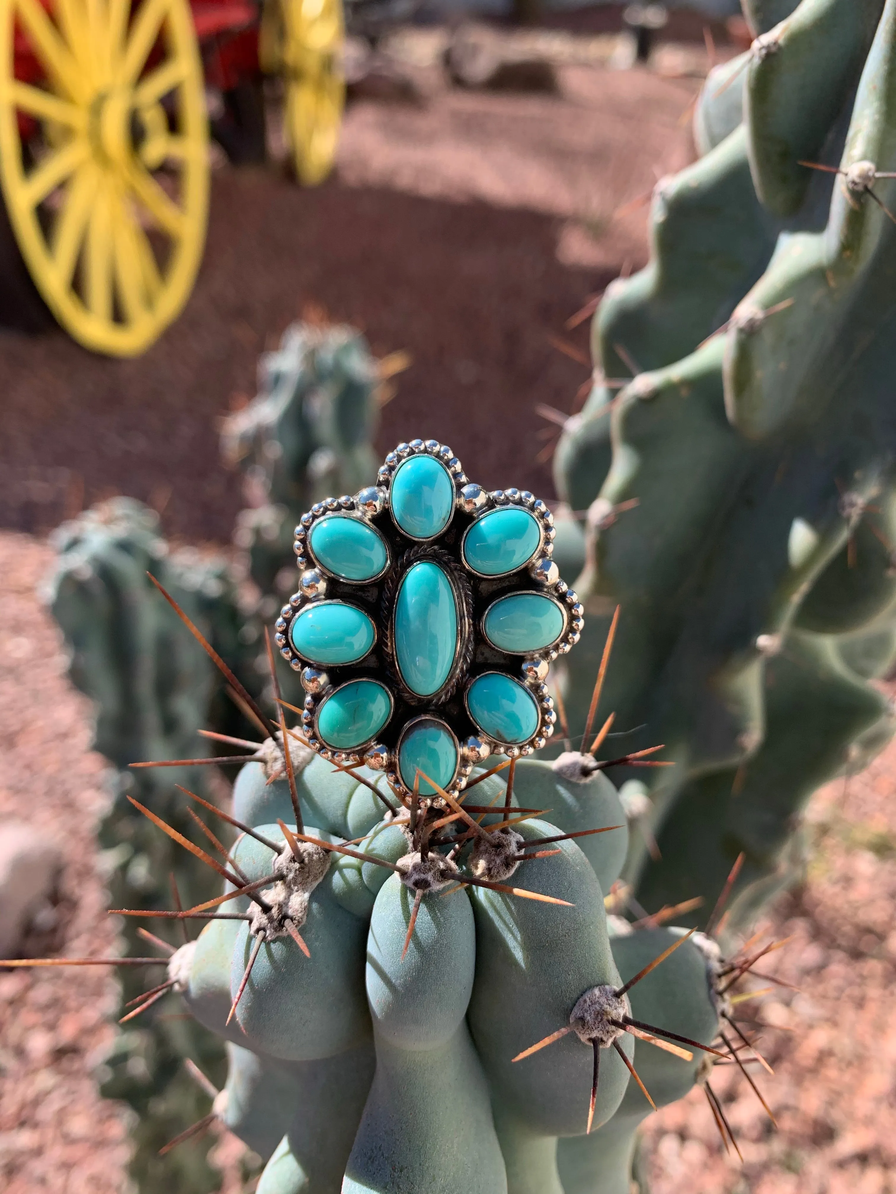 Campitos Turquoise Cluster ring size 7 3/4