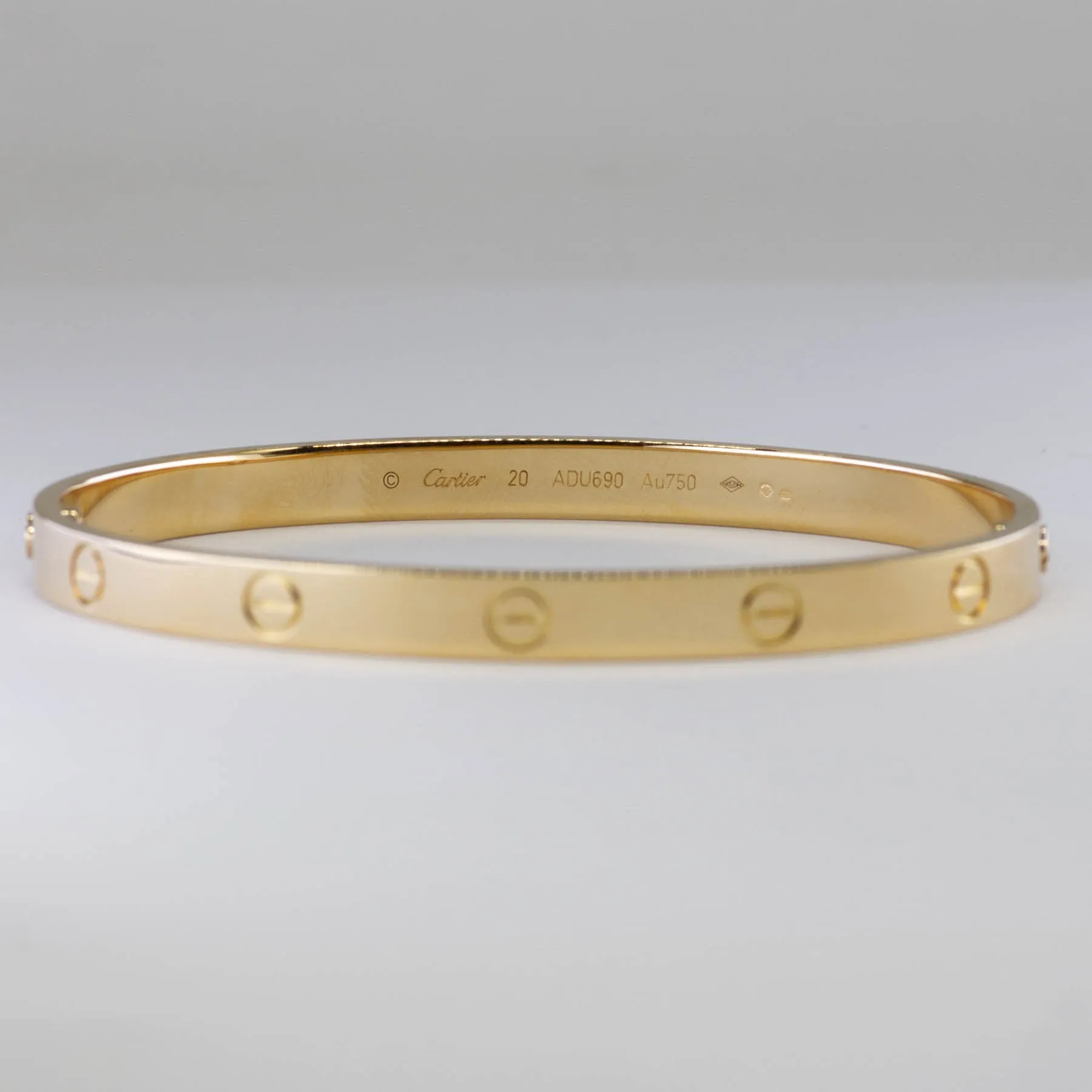 'Cartier' Love Bracelet in Yellow Gold | Cartier Sz 20