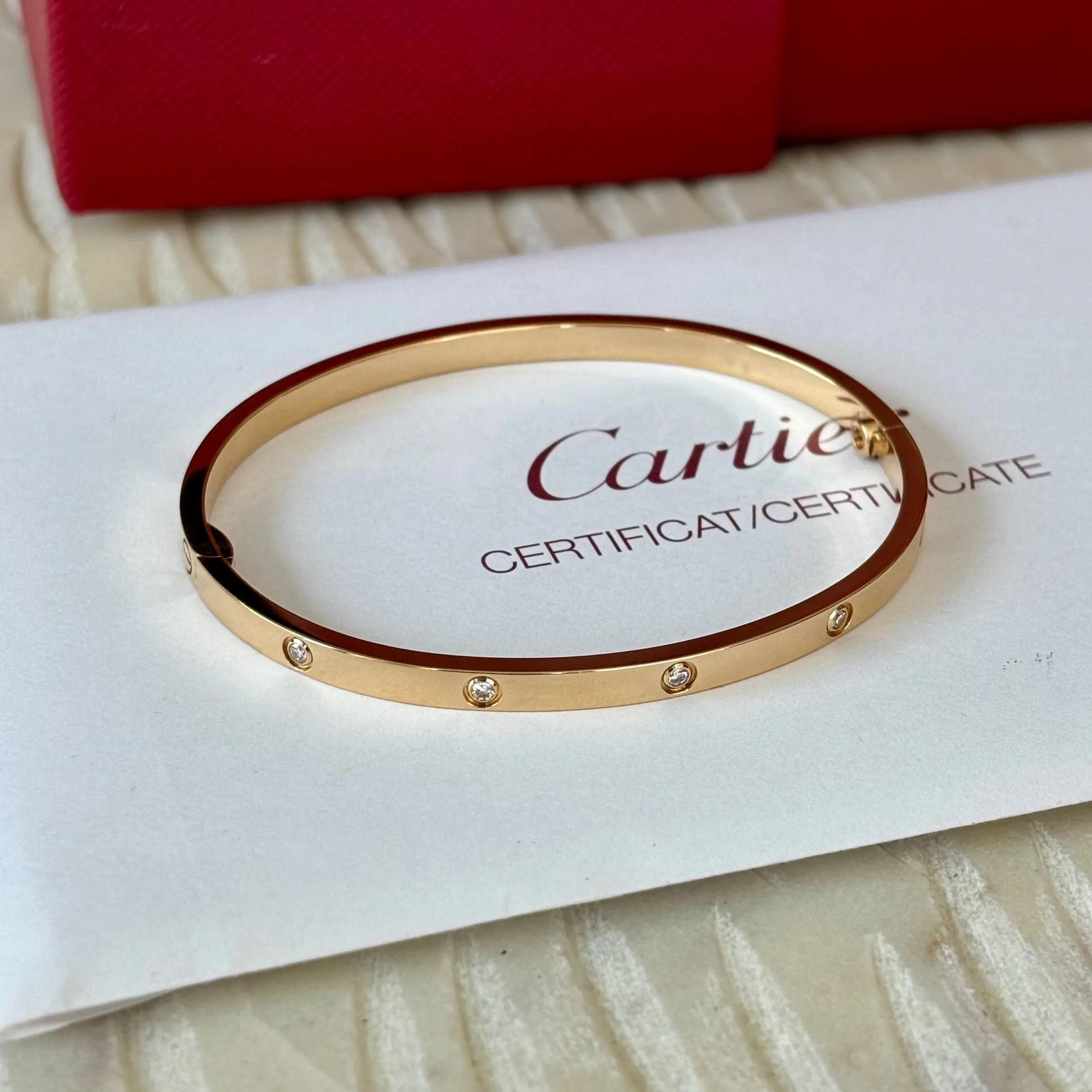 Cartier LOVE BRACELET, SMALL MODEL, 10 DIAMONDS