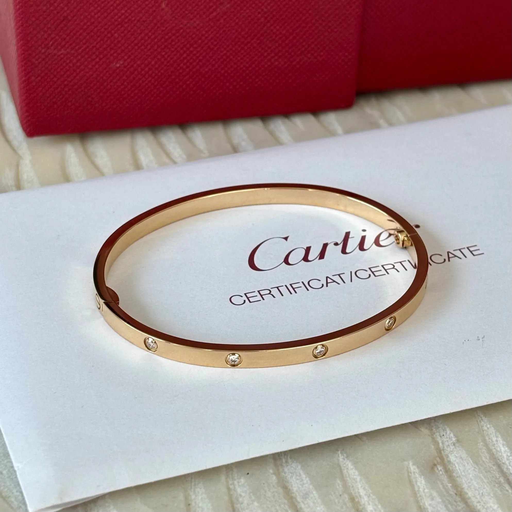 Cartier LOVE BRACELET, SMALL MODEL, 10 DIAMONDS