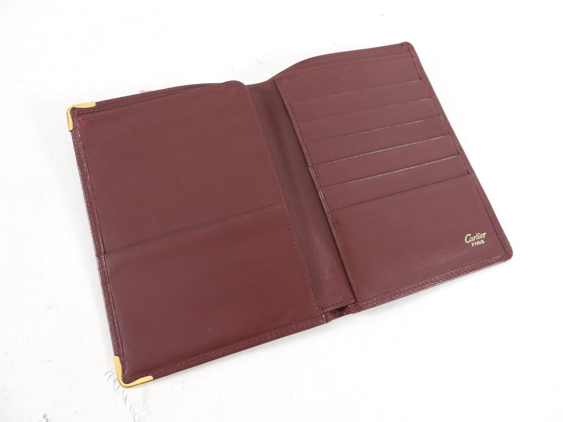 Cartier Vintage Burgundy Passport Holder / Organizer