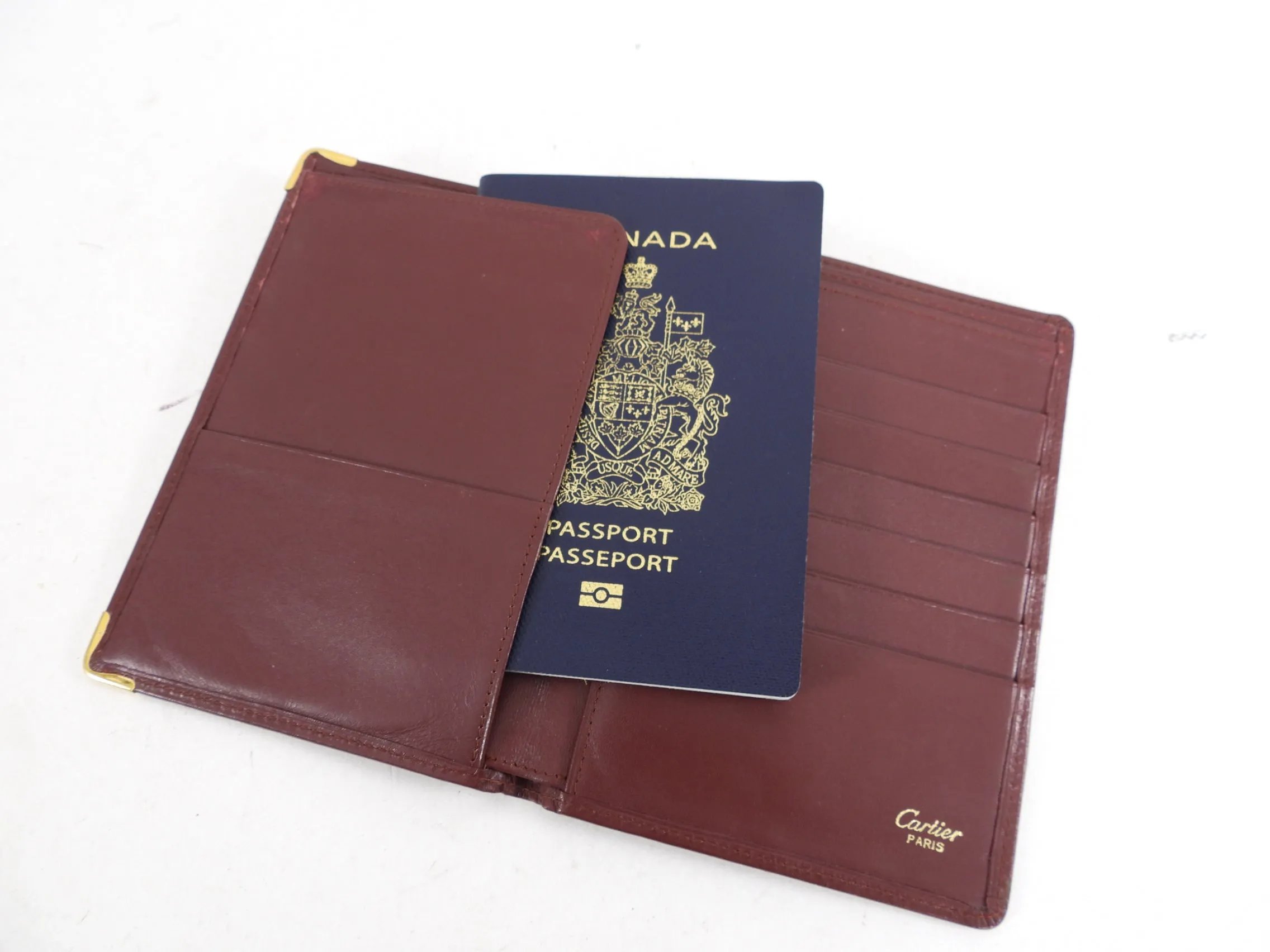 Cartier Vintage Burgundy Passport Holder / Organizer