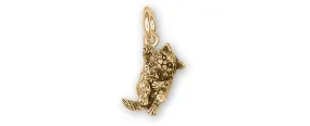 Cat Jewelry 14k Gold Handmade Cat Charm  CT601X-CG