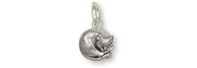 Cat Jewelry Sterling Silver Handmade Cat Charm  CT38-C