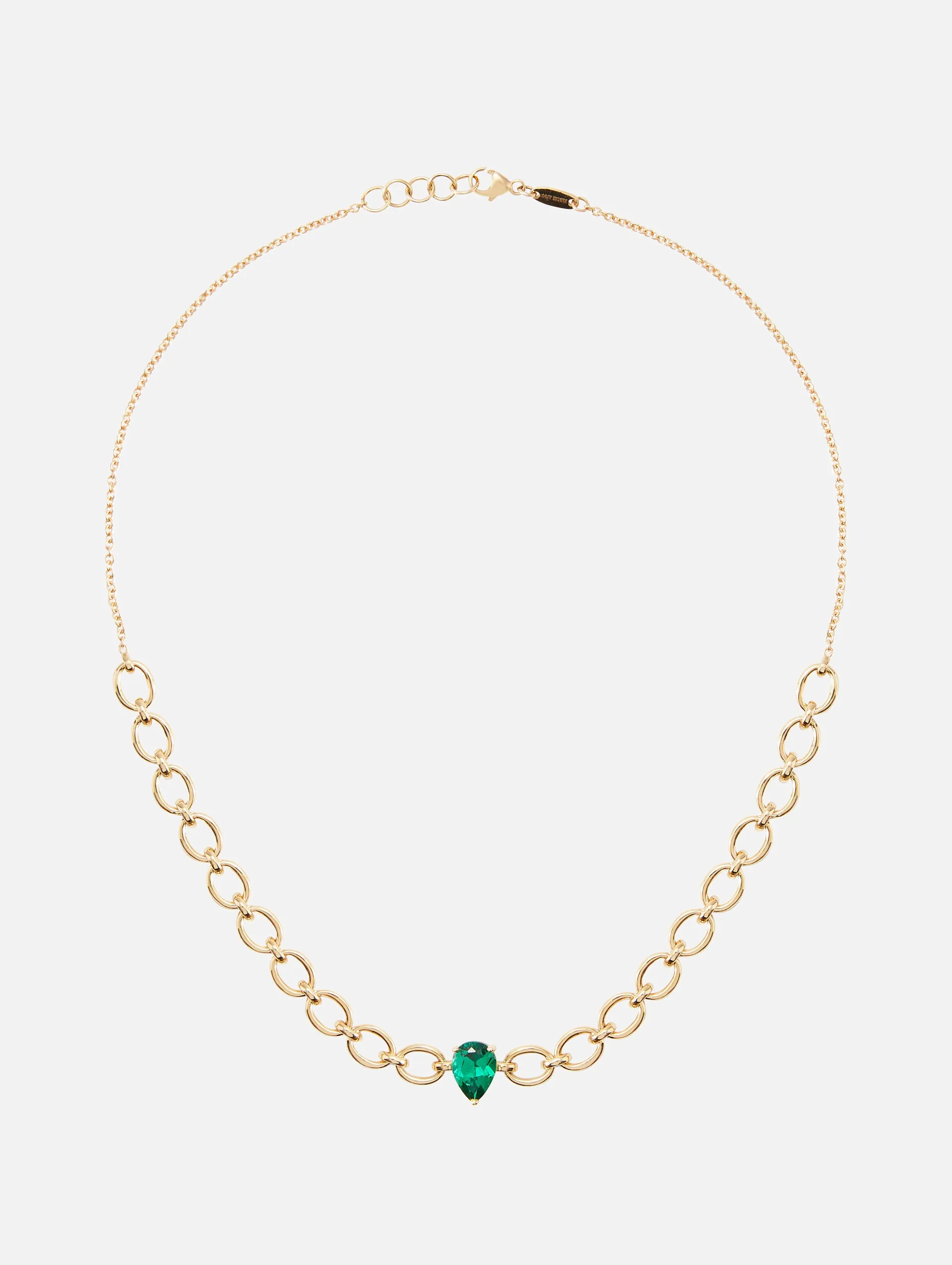 Catena Pear Cut Emerald Necklace