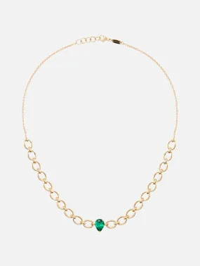 Catena Pear Cut Emerald Necklace