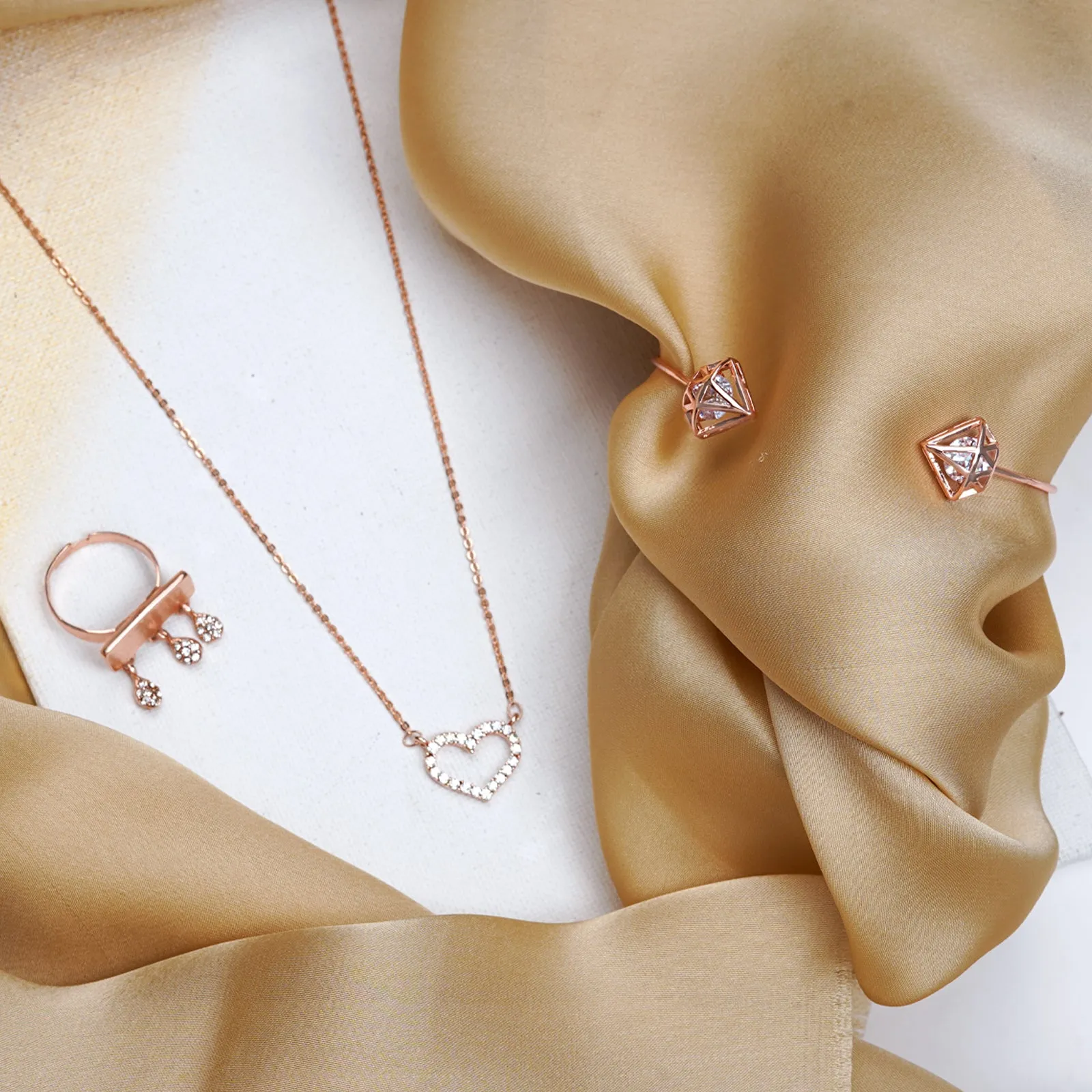 Chrome Rose Gold Jewelry Set