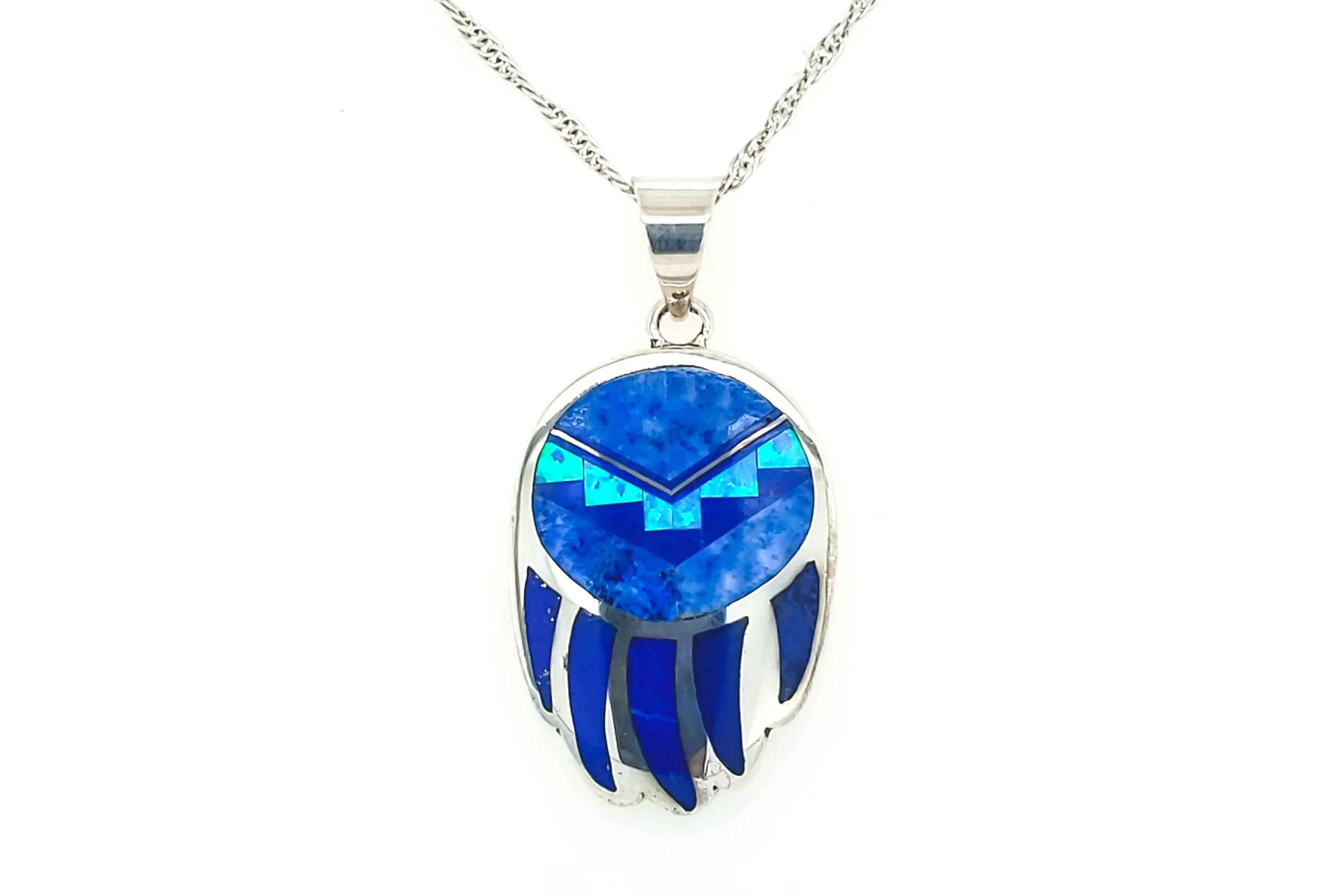 David Rosales Blue Sky Bear Paw Pendant