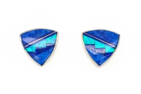 David Rosales Blue Sky Fancy Shield Earrings