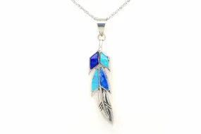 David Rosales Blue Sky Feather Pendant