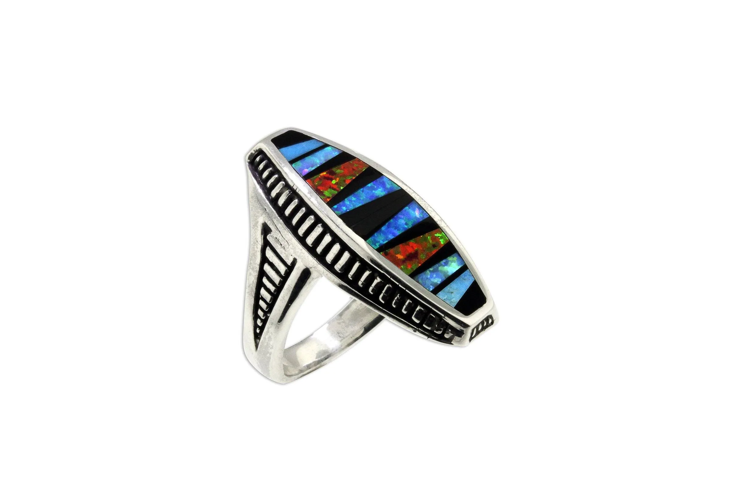 David Rosales Curved Red Moon Ring