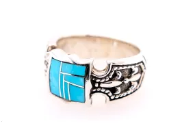 David Rosales Fleur-de-lis Turquoise Ring