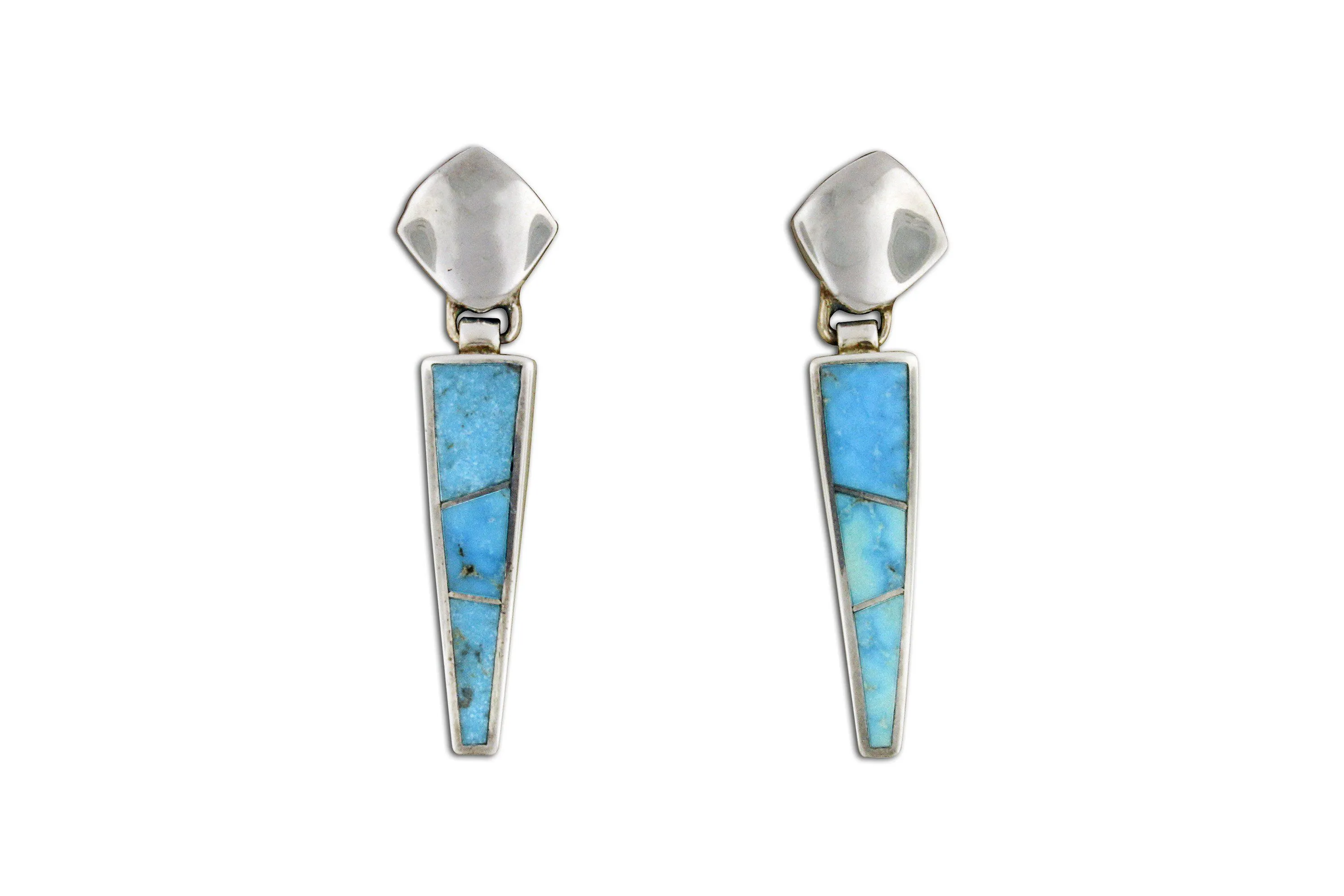 David Rosales Inlaid Turquoise Earrings