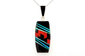 David Rosales Rectangular Red Moon Pendant