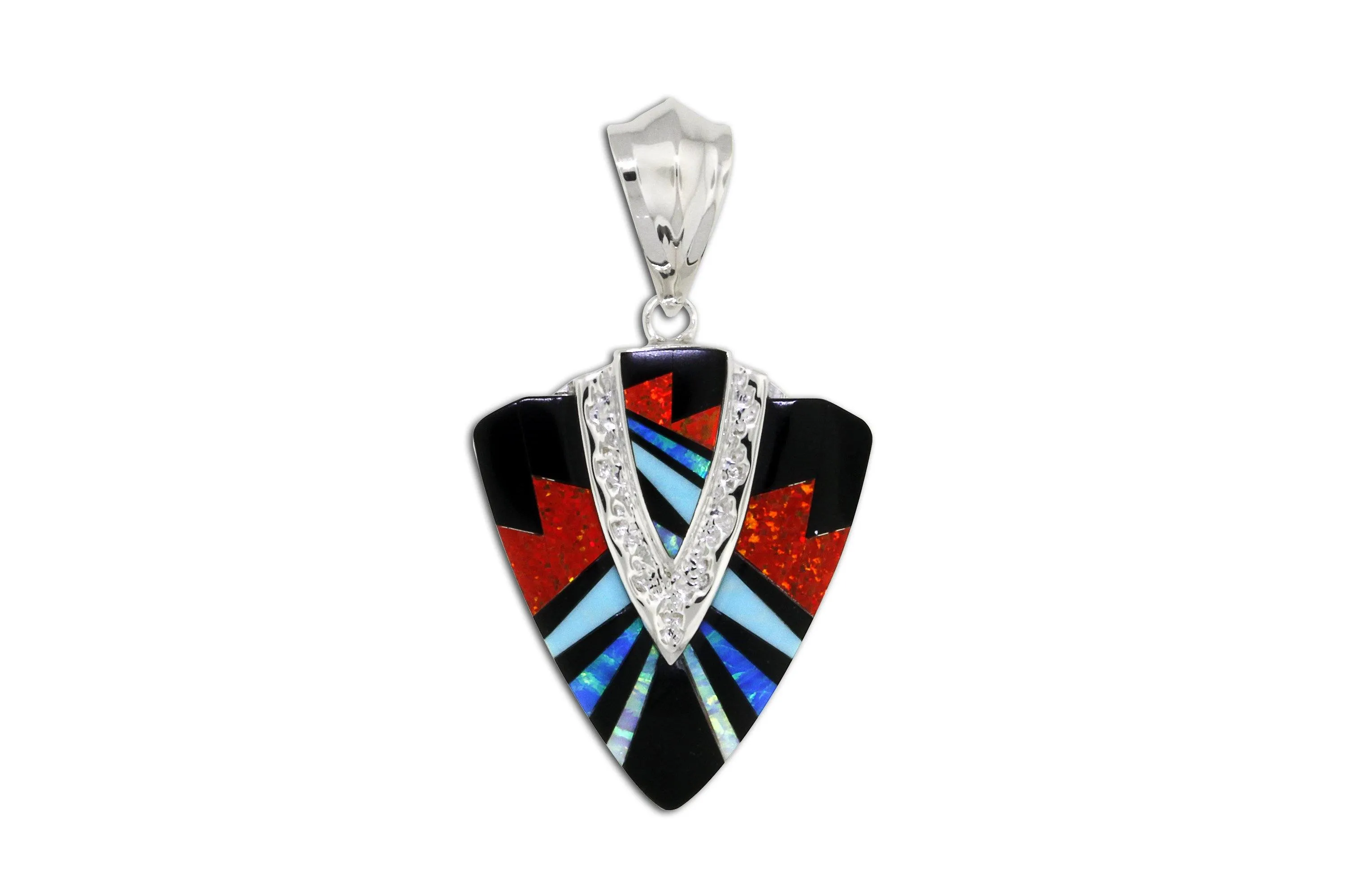 David Rosales Red Moon Arrowhead Pendant