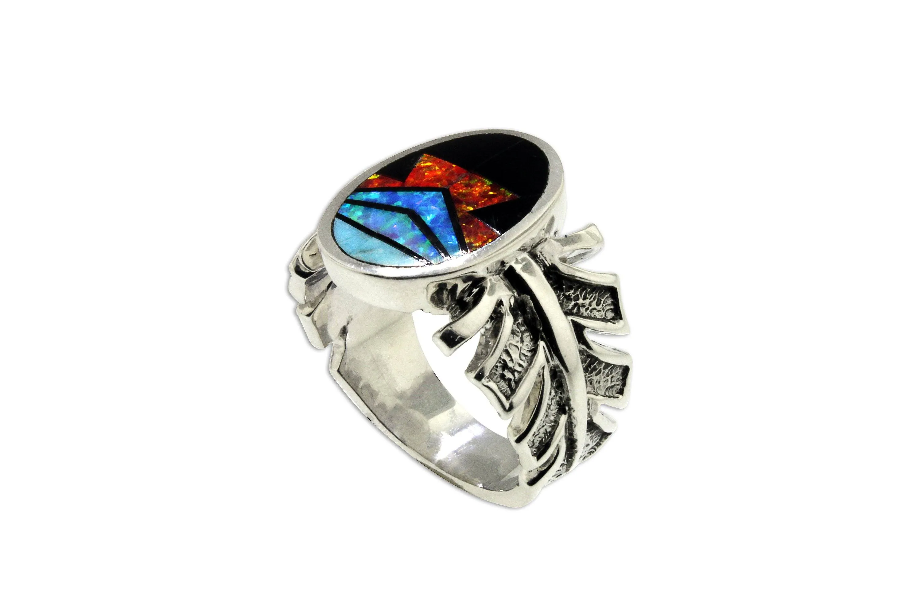 David Rosales Red Moon Feather Ring