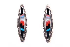 David Rosales Red Moon Scroll Earrings