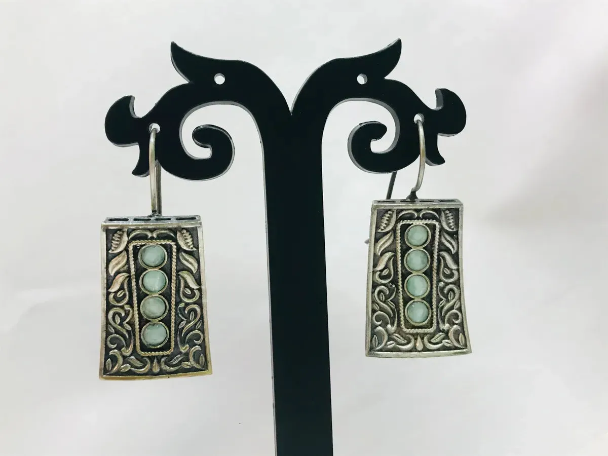 Dual Tone Handcrafted Brass And Copper Made Hook Earrings