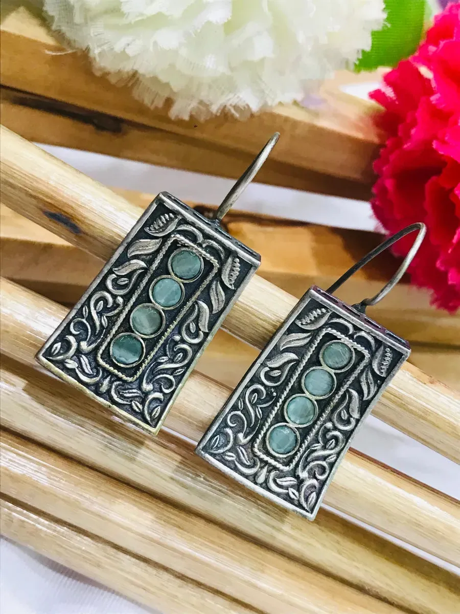 Dual Tone Handcrafted Brass And Copper Made Hook Earrings