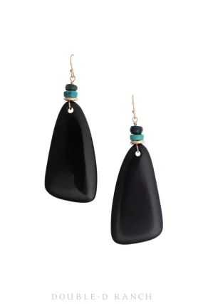 Earrings, Slab, Onyx, Contemporary, 1267