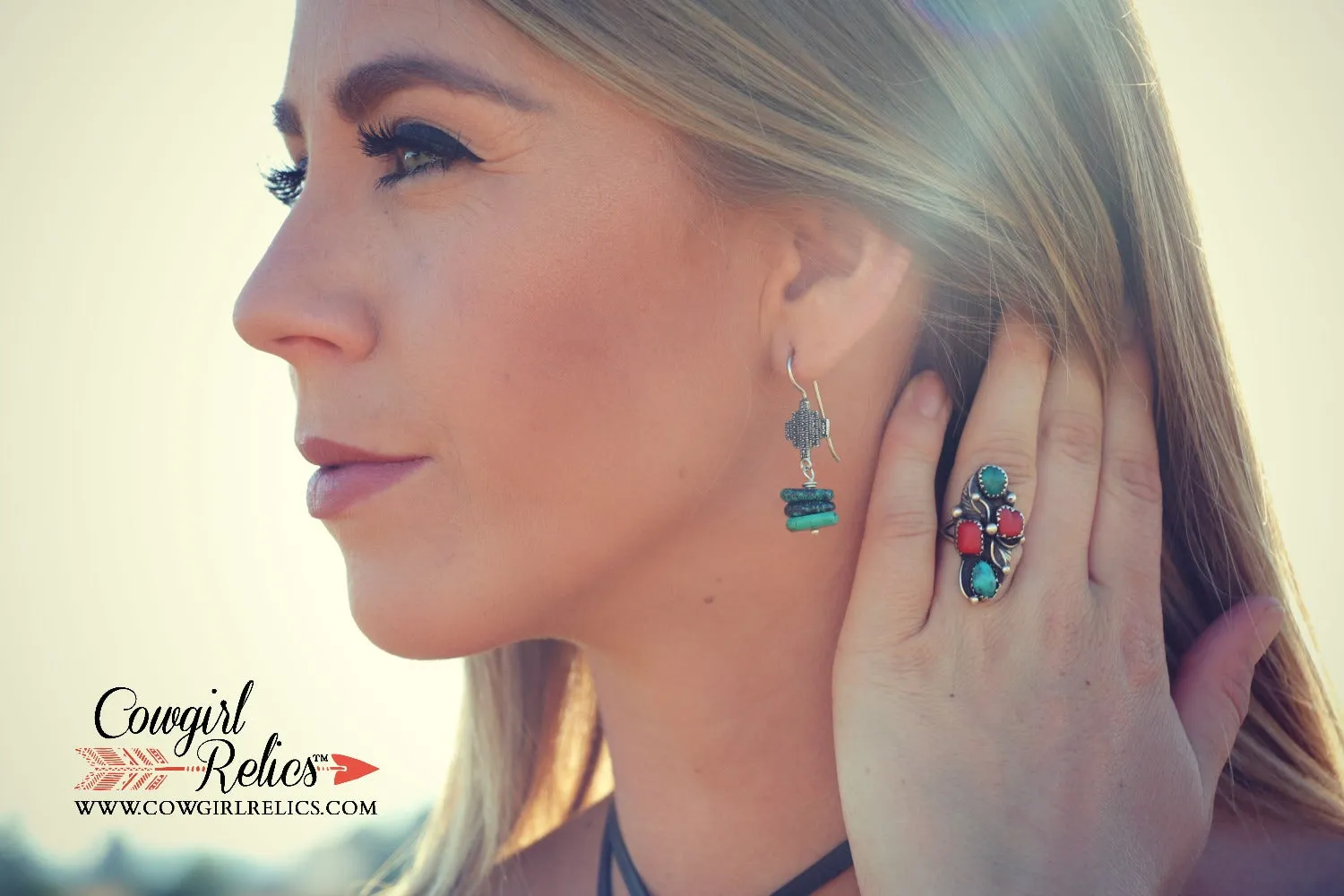 Ellie Silver and Turquoise Southwest Earrings