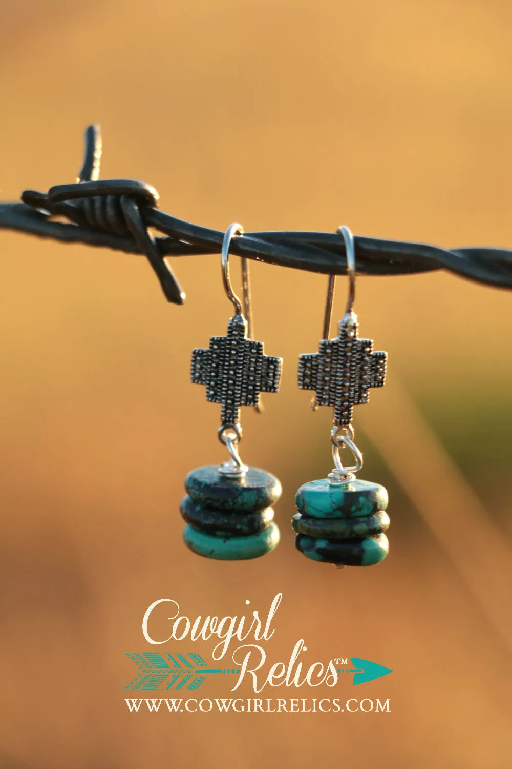 Ellie Silver and Turquoise Southwest Earrings