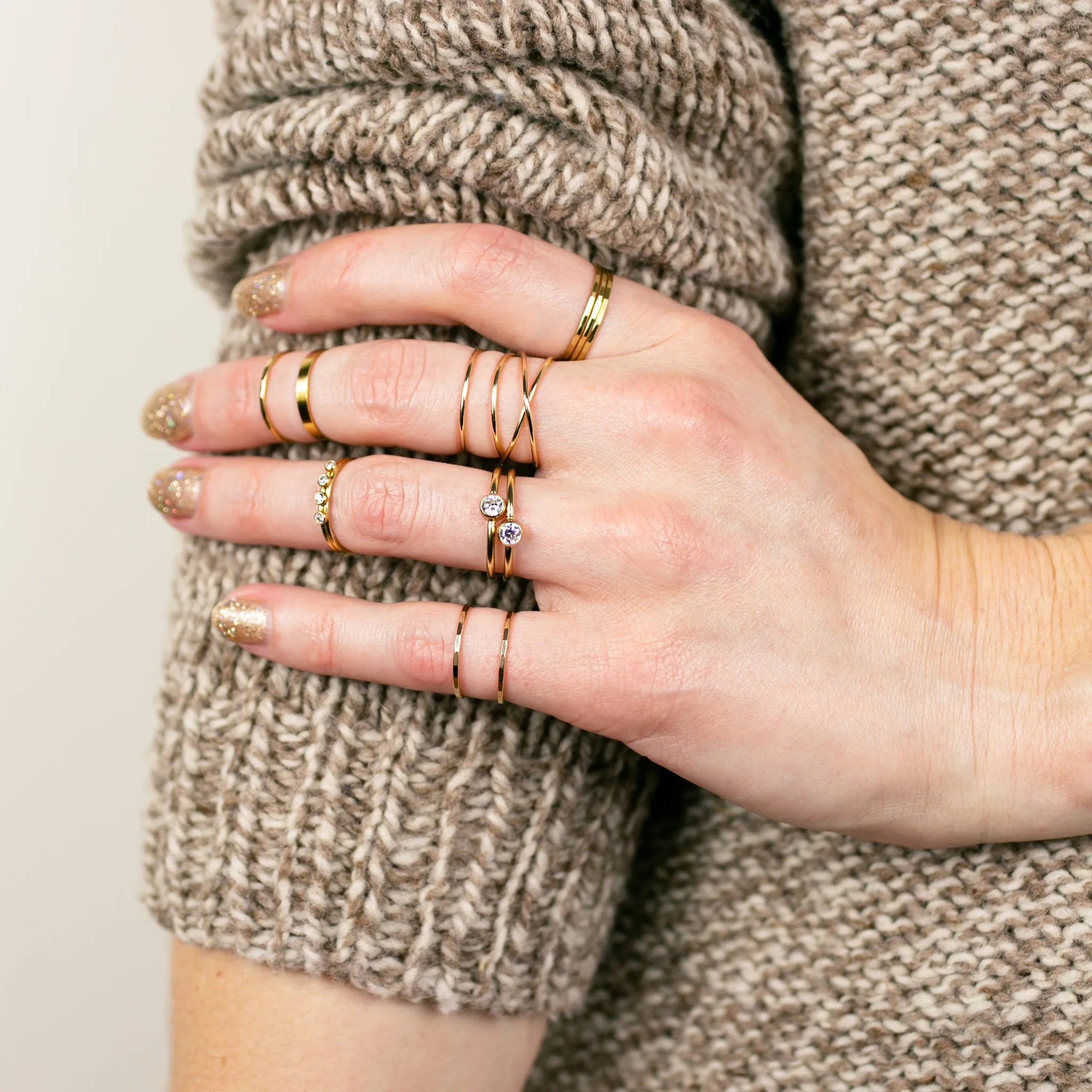 Faceted Stacking Ring