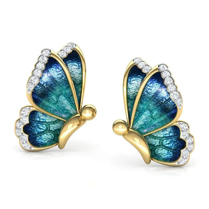 Gorgeous Butterfly Pearls Stud Earrings