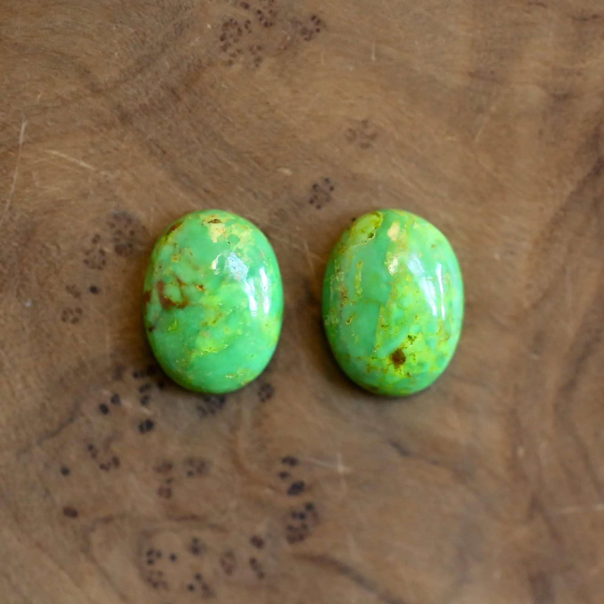 Green American Turquoise Drop Earrings -  Choose Your Stone Pair - Green Turquoise Earrings