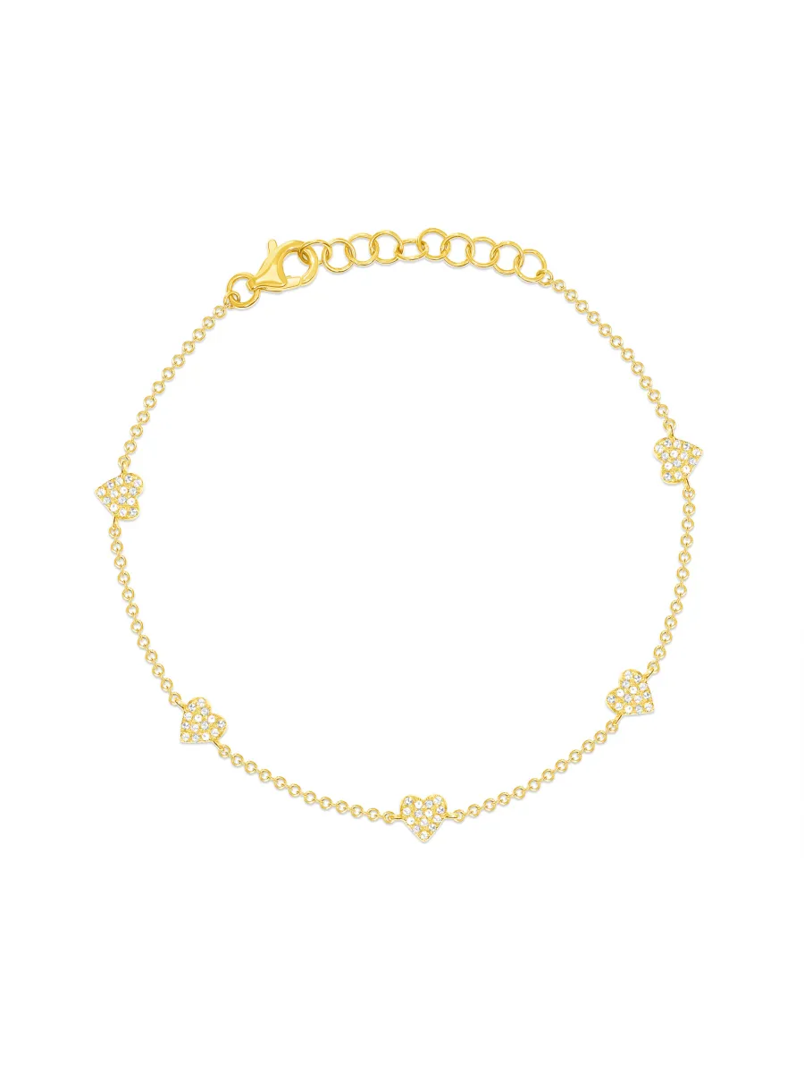 Hallie Diamond Heart Bracelet 14K